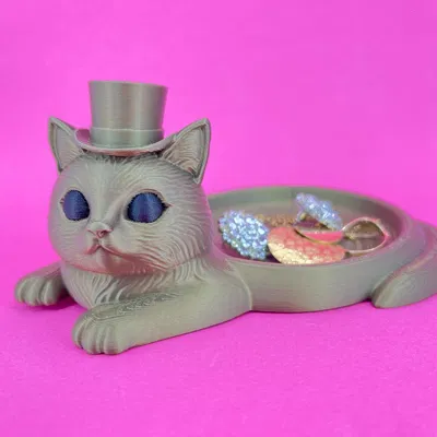 Khay đựng trang sức hình chú mèo quý ông