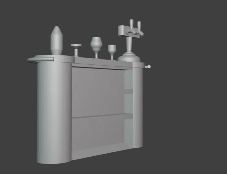 Mô hình quầy bar và vòi bia 3D cho sa bàn, đường tàu hỏa - Image 1