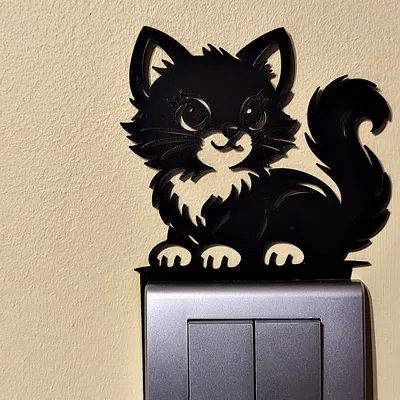 Trang trí công tắc đèn – Mèo 4