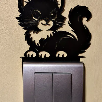 Trang trí công tắc đèn – Mèo 4