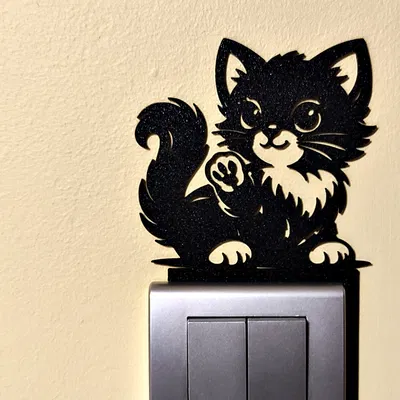 Phụ kiện trang trí công tắc đèn – Mèo (Mẫu 6)