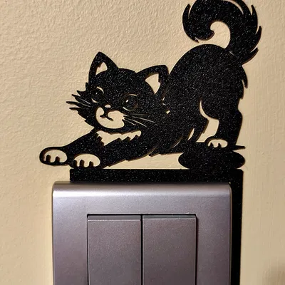 Miếng trang trí công tắc đèn – Hình chú mèo (Cat 5)
