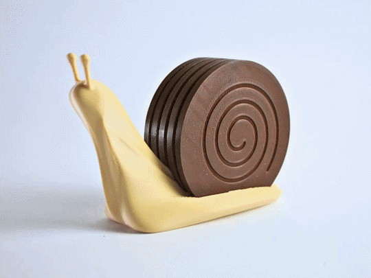 Bộ đế lót ly hình ốc sên Snail Coaster Holder độc đáo - Thumbnail 1