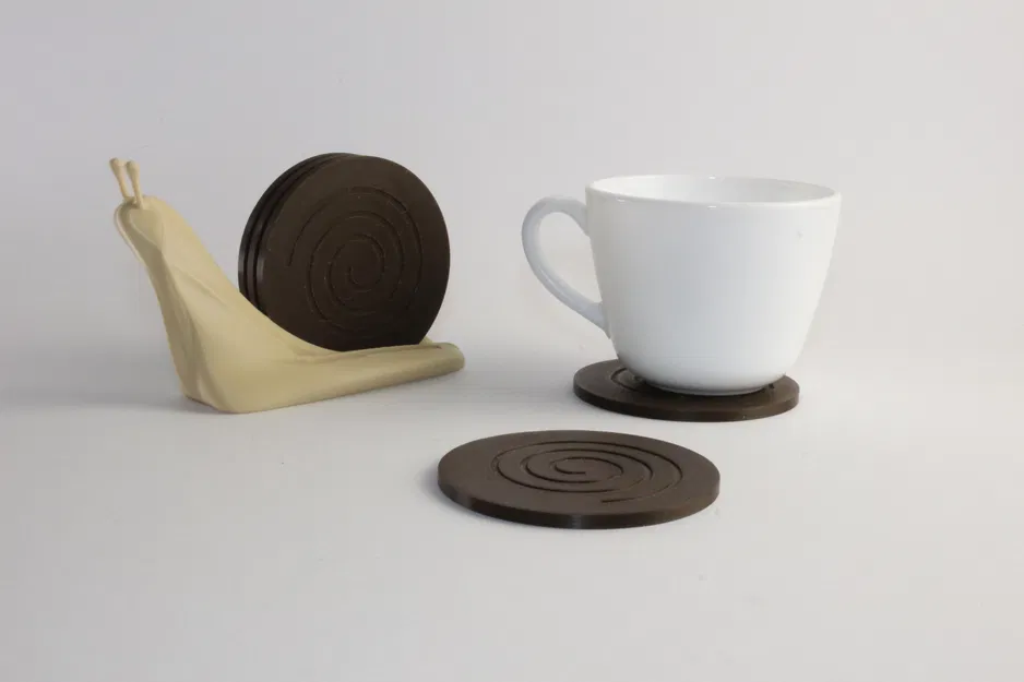 Bộ đế lót ly hình ốc sên Snail Coaster Holder độc đáo - Image 3