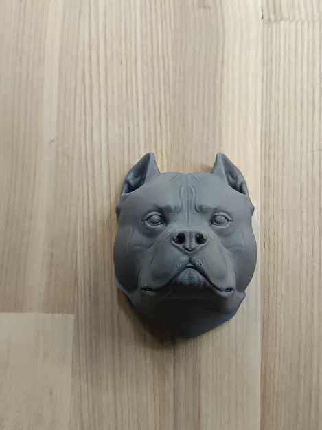 Mô hình trang trí treo tường đầu chó American Bully in 3D - Image 2
