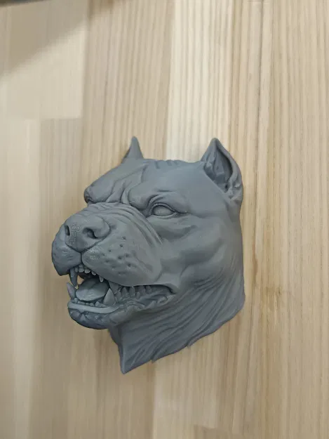 Mô hình treo tường đầu chó Pitbull cực chất trang trí nhà cửa - Image 2