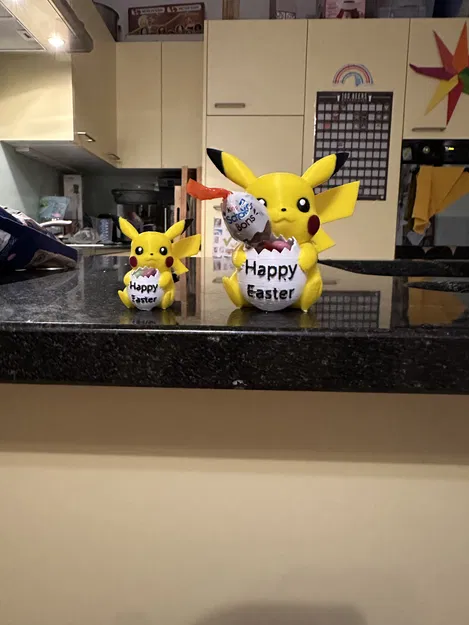 Mô hình 3D Pikachu Happy Easter trang trí và đựng kẹo cực xinh - Image 2