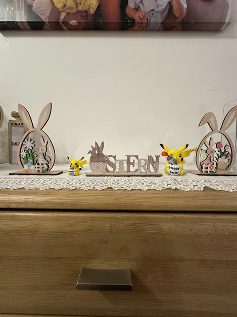 Mô hình 3D Pikachu Happy Easter trang trí và đựng kẹo cực xinh - Image 3