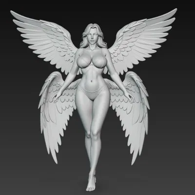 Mô hình nữ thiên thần quyến rũ 4 cánh in 3D cực sắc nét