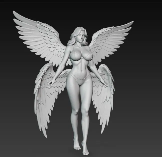 Mô hình nữ thiên thần quyến rũ 4 cánh in 3D cực sắc nét - Image 4