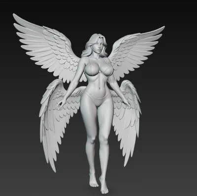 Mô hình nữ thiên thần quyến rũ 4 cánh in 3D cực sắc nét