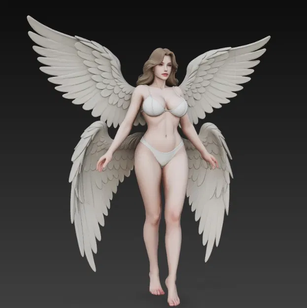 Mô hình nữ thiên thần quyến rũ 4 cánh in 3D cực sắc nét - Image 5