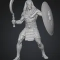 Mô hình 3D chiến binh Ai Cập cổ đại cùng kiếm Khopesh và khiên - Thumbnail 1