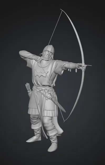 Mô hình cung thủ giáp sắt Armored Longbowman in 3D chi tiết - Image 1