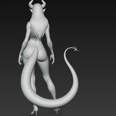Mô hình 3D nữ quỷ bò sát quyến rũ để trưng bày