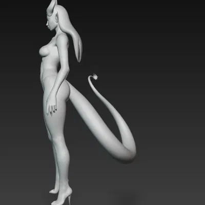 Mô hình 3D nữ quỷ bò sát quyến rũ để trưng bày