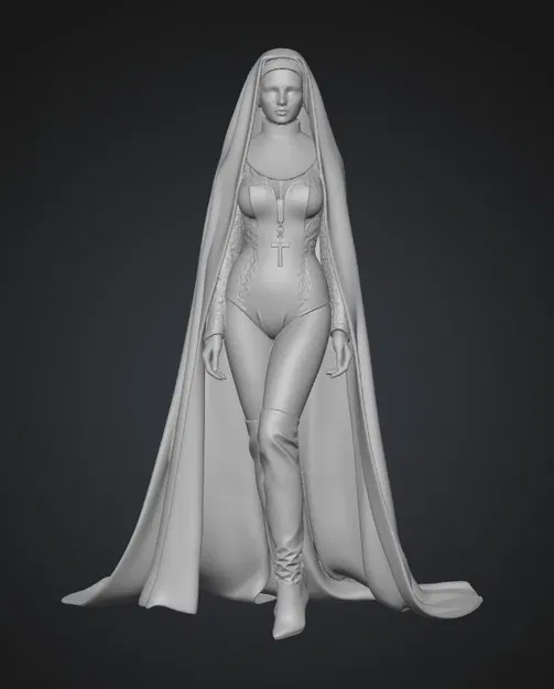 Mô hình 3D Nữ Tu Kiêu Sa Cloistered Elegance Nun ấn tượng - Image 1