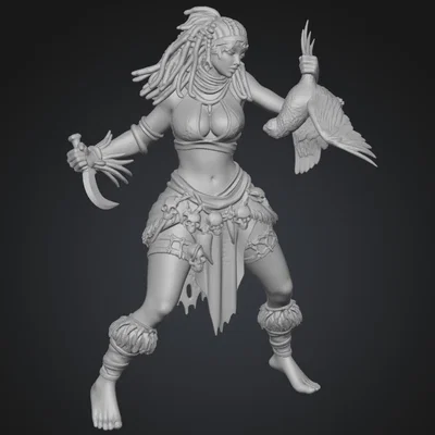 Mô hình 3D nữ chiến binh Bloodfeather Huntress cực chi tiết