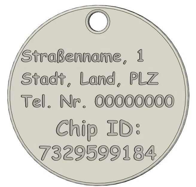 Thẻ tên định danh cho chó (Hunde Identifikation Marke) - Image 1