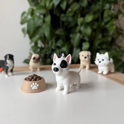 Mô hình 3D thực tế chó English Bull Terrier