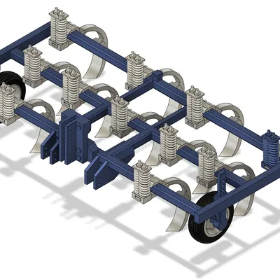 Máy cày xới đất (Chisel Plow) 11 lưỡi 12ft - Kiểu 1 - Tỷ lệ 1:16