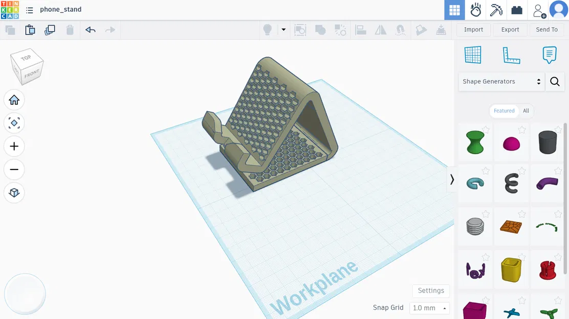 Giá đỡ điện thoại 3D tối giản tiết kiệm nhựa in ấn - Image 1