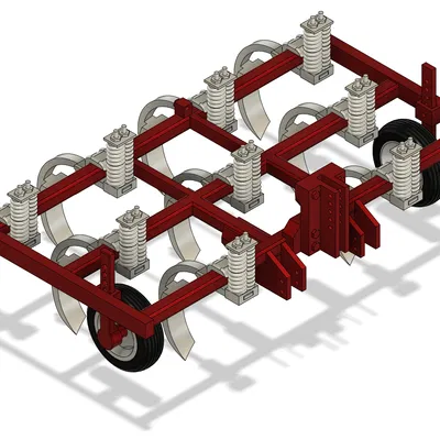 Cày Chisel Gắn Kết - 9 Lưỡi 10ft - Kiểu 1 - Tỷ lệ 1:16