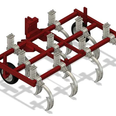 Cày Chisel Gắn Kết - 9 Lưỡi 10ft - Kiểu 1 - Tỷ lệ 1:16