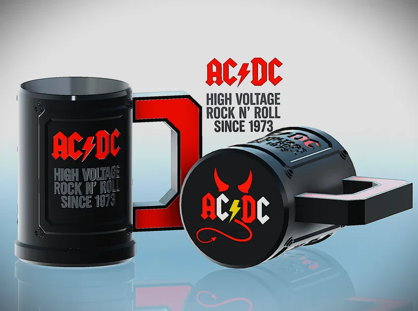 Ốp cốc trang trí phong cách AC/DC (Mô hình lắp ráp) - Image 1