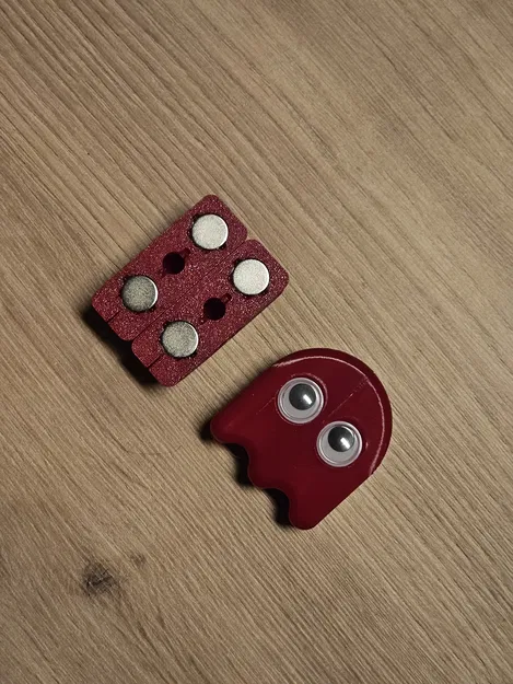 Mô hình đầu kéo khóa hình bóng ma Pac-Man (kèm nam châm 10x2mm) - Image 1