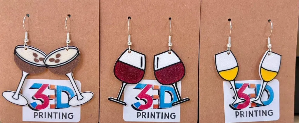 Bộ sưu tập bông tai hình ly cocktail in 3D độc đáo cho tiệc tối - Image 1