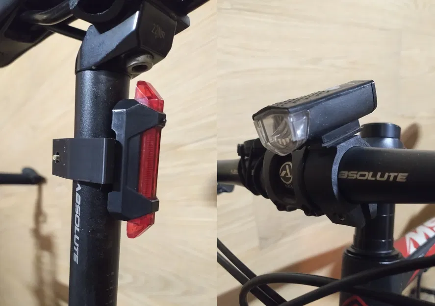 Ngàm gắn đèn xe đạp cho ghi đông và cọc yên (Bike lights mount) - Image 1