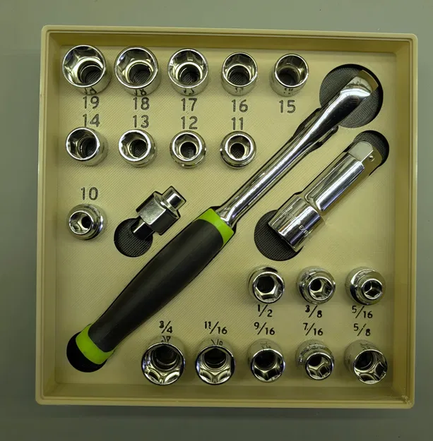 Khay đựng bộ tuýp Pass-Thru Harbor Freight chuẩn Gridfinity - Image 1