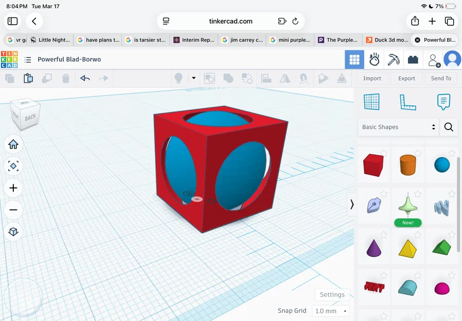 Mô hình quả bóng trong khối lập phương (Ball in a cube) - Đồ chơi in 3D - Image 1