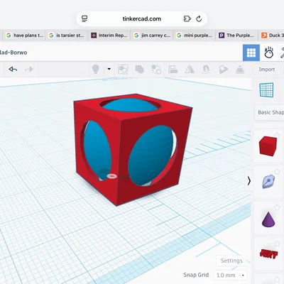 Mô hình quả bóng trong khối lập phương (Ball in a cube) - Đồ chơi in 3D