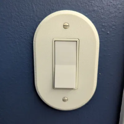Mặt ốp công tắc hình oval bo tròn (Rounded Switchplate Cover) in 3D