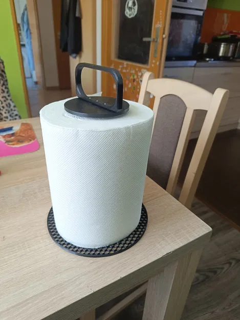 Giá treo khăn giấy 3D thiết kế tay cầm tiện lợi cho cuộn lớn - Image 1