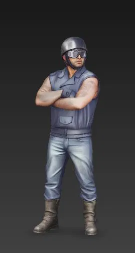 Mô hình 3D nhân vật Biker phong trần từ GTA 5 - Image 1