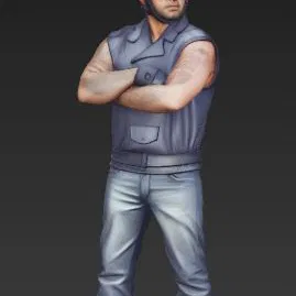 Mô hình 3D nhân vật Biker phong trần từ GTA 5