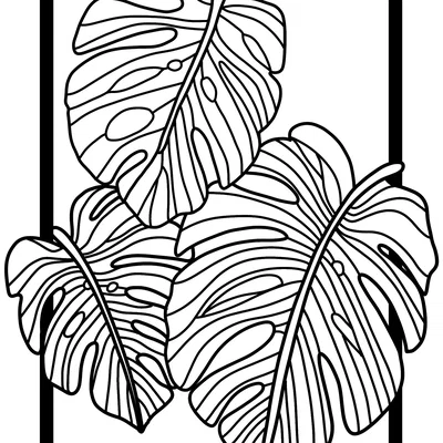 Mẫu tranh treo tường 3D họa tiết lá cây Monstera cực đẹp