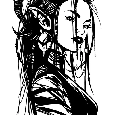 Tranh treo tường 3D nghệ thuật Succubus phong cách line art cực chất