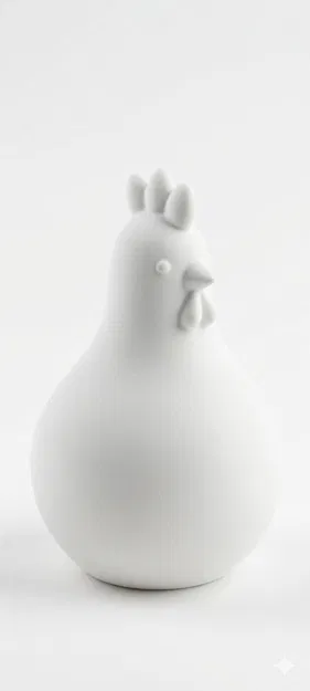 Chú Gà Tối Giản – Mô Hình Trang Trí 3D Dễ Thương - Image 1