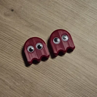 Móc khóa zipper pull hình ma Pac-Man dễ thương (tương thích nam châm 6x2mm)