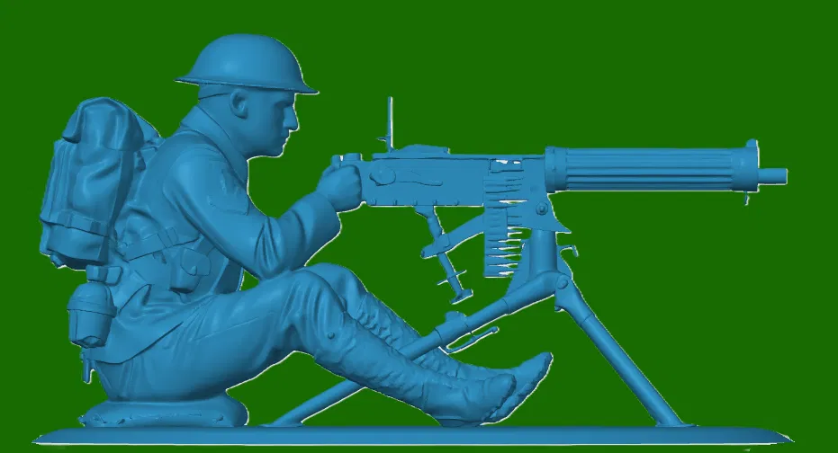 Mô hình lính súng máy Anh Thế chiến I (British Machine Gunner) 3D - Image 1
