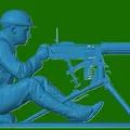 Mô hình lính súng máy Anh Thế chiến I (British Machine Gunner) 3D - Thumbnail 1