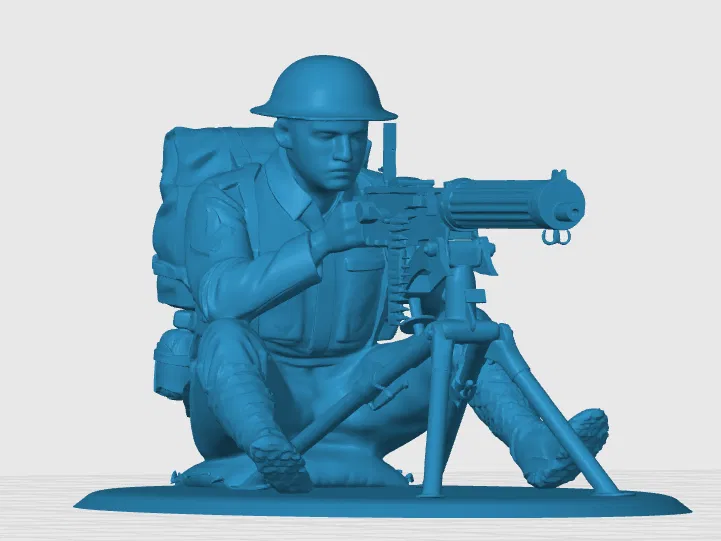 Mô hình lính súng máy Anh Thế chiến I (British Machine Gunner) 3D - Image 2