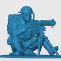 Mô hình lính súng máy Anh Thế chiến I (British Machine Gunner) 3D - Thumbnail 2