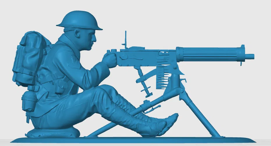Mô hình lính súng máy Anh Thế chiến I (British Machine Gunner) 3D - Image 3