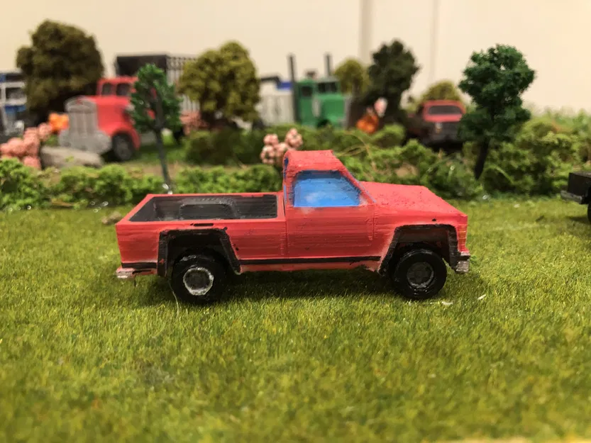 Mô hình xe bán tải Chevrolet S10 thập niên 80 in 3D tỷ lệ 1/64 - Image 2