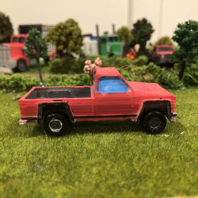 Mô hình xe bán tải Chevrolet S10 thập niên 80 in 3D tỷ lệ 1/64